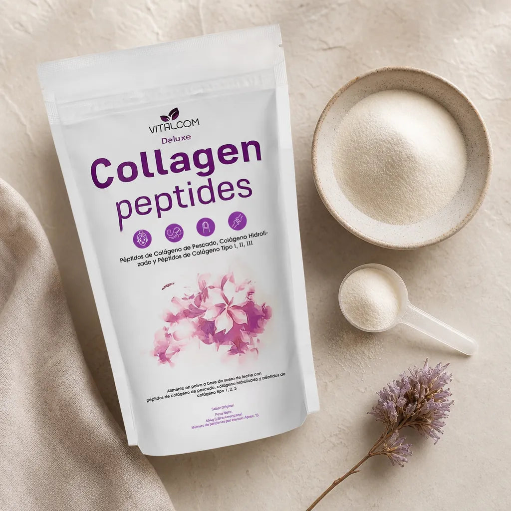 Colágeno Peptides — detalle de la textura en polvo