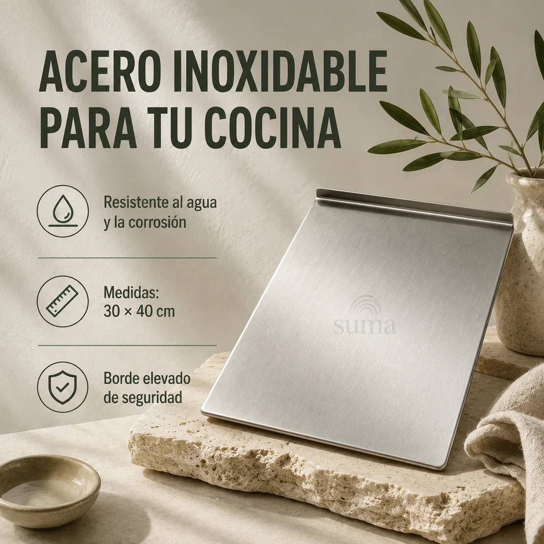 Tabla en acero inoxidable 30x40 Suma